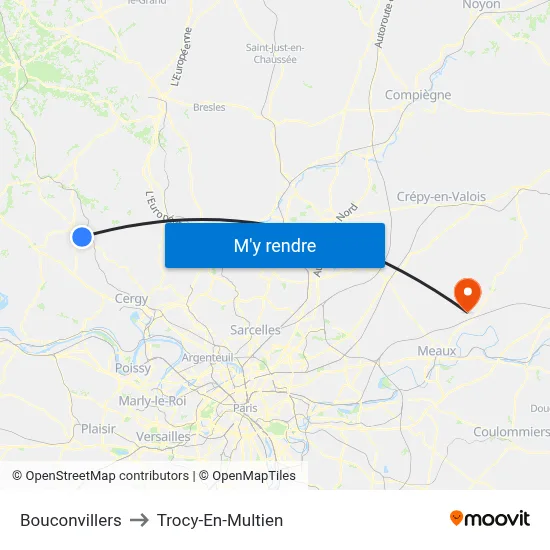 Bouconvillers to Trocy-En-Multien map