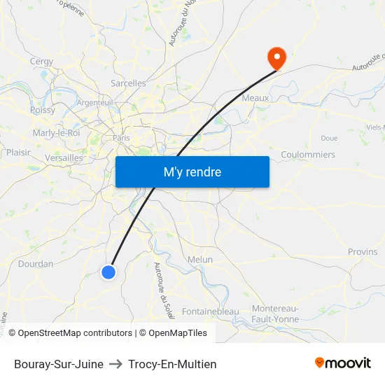Bouray-Sur-Juine to Trocy-En-Multien map