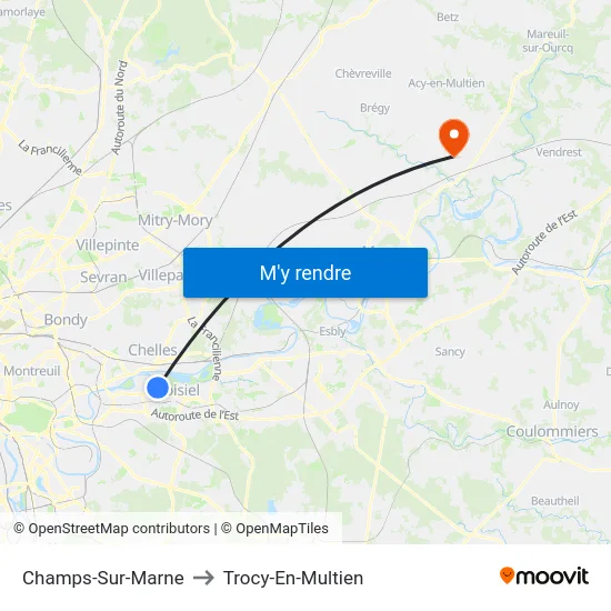 Champs-Sur-Marne to Trocy-En-Multien map