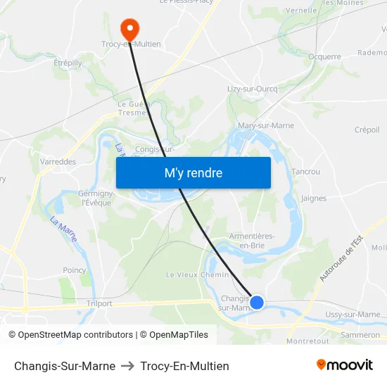 Changis-Sur-Marne to Trocy-En-Multien map