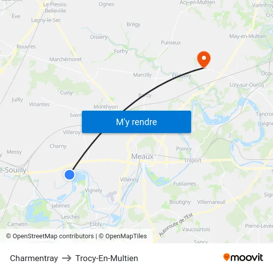 Charmentray to Trocy-En-Multien map