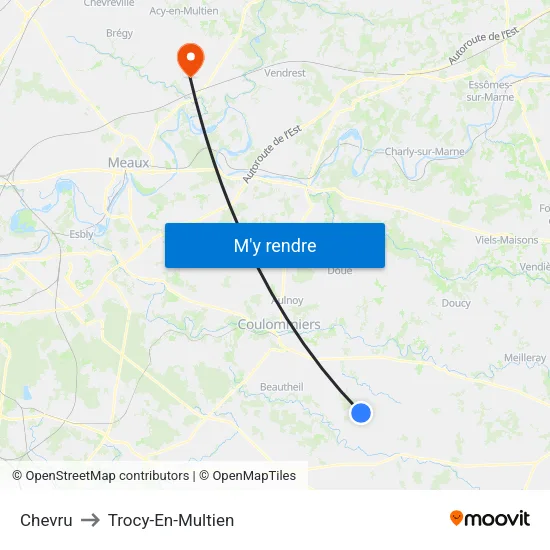 Chevru to Trocy-En-Multien map