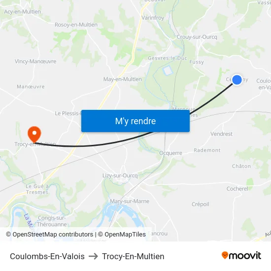 Coulombs-En-Valois to Trocy-En-Multien map