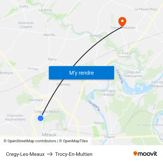 Cregy-Les-Meaux to Trocy-En-Multien map