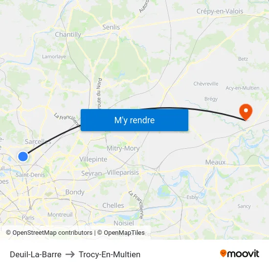 Deuil-La-Barre to Trocy-En-Multien map