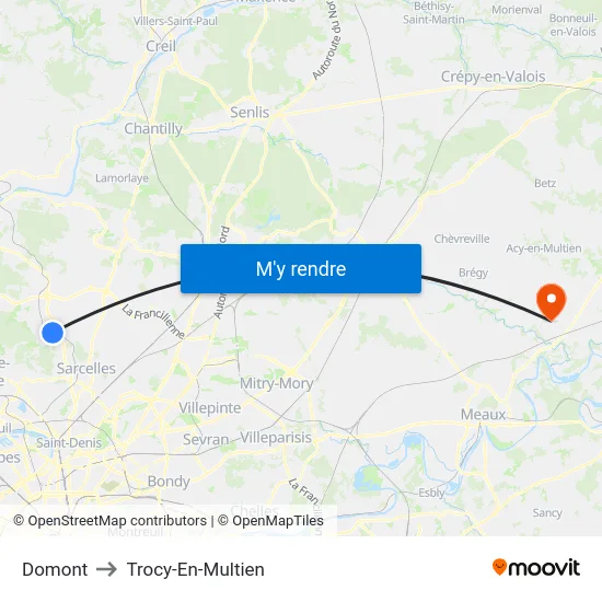 Domont to Trocy-En-Multien map