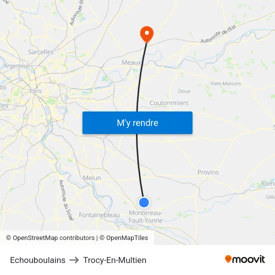Echouboulains to Trocy-En-Multien map