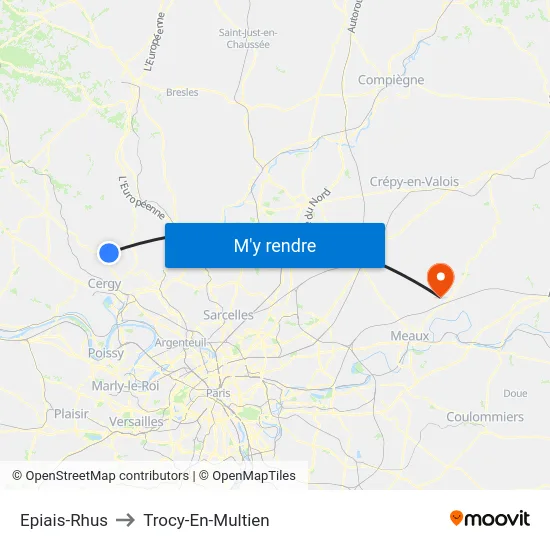 Epiais-Rhus to Trocy-En-Multien map