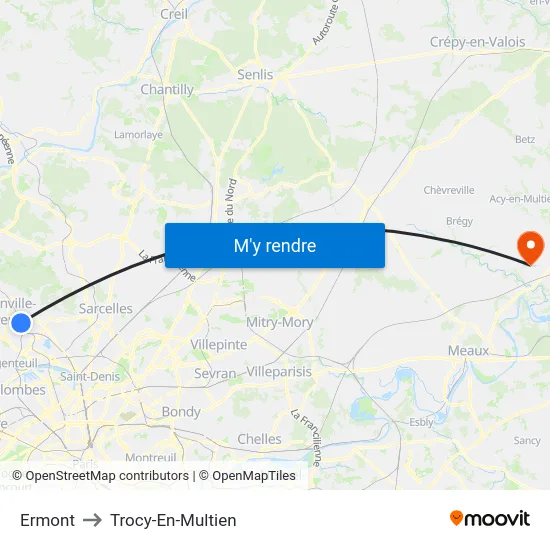 Ermont to Trocy-En-Multien map
