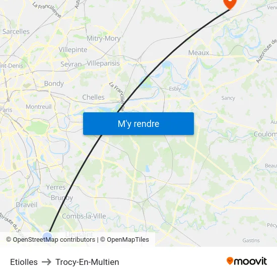 Etiolles to Trocy-En-Multien map