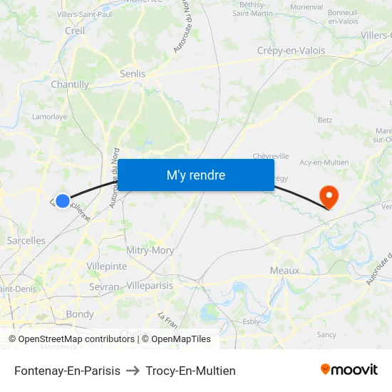 Fontenay-En-Parisis to Trocy-En-Multien map