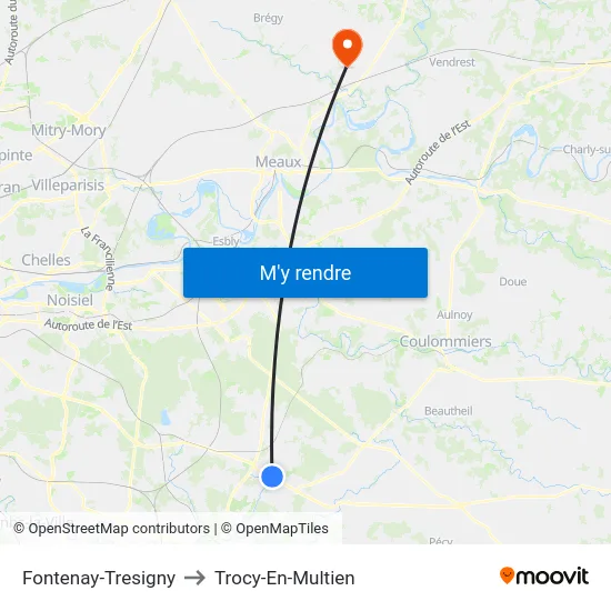 Fontenay-Tresigny to Trocy-En-Multien map