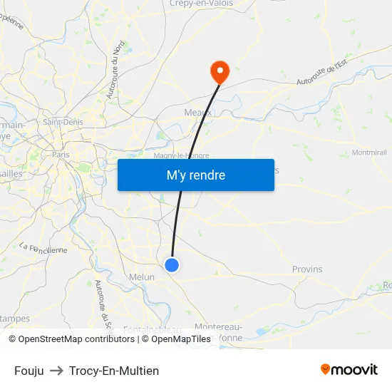 Fouju to Trocy-En-Multien map