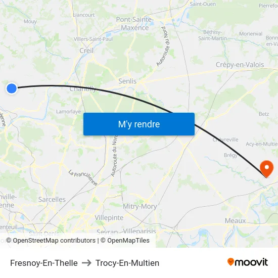 Fresnoy-En-Thelle to Trocy-En-Multien map