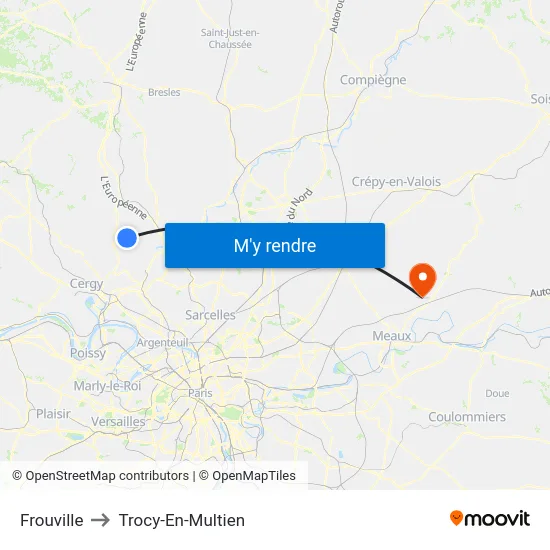 Frouville to Trocy-En-Multien map