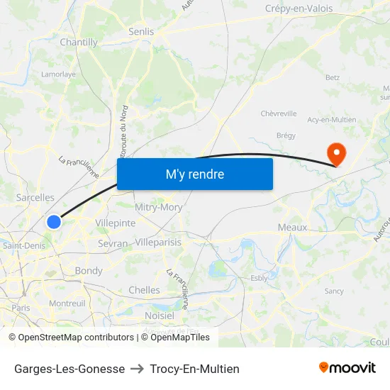 Garges-Les-Gonesse to Trocy-En-Multien map