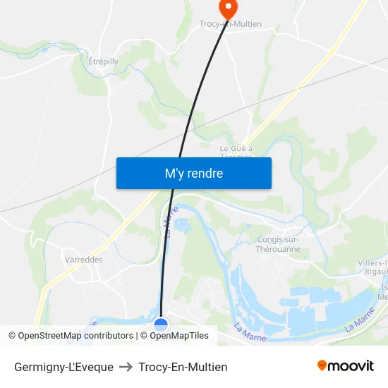Germigny-L'Eveque to Trocy-En-Multien map
