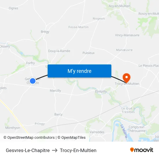 Gesvres-Le-Chapitre to Trocy-En-Multien map