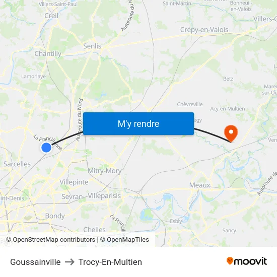 Goussainville to Trocy-En-Multien map