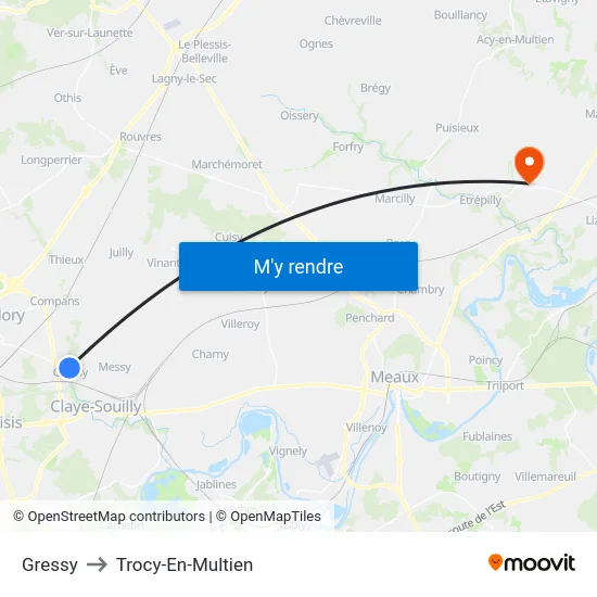Gressy to Trocy-En-Multien map