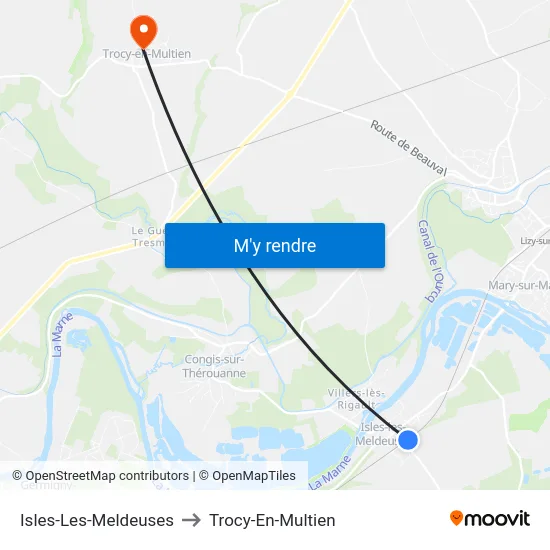 Isles-Les-Meldeuses to Trocy-En-Multien map