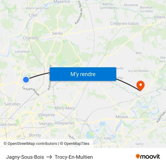 Jagny-Sous-Bois to Trocy-En-Multien map