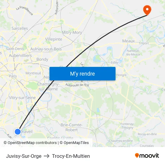 Juvisy-Sur-Orge to Trocy-En-Multien map