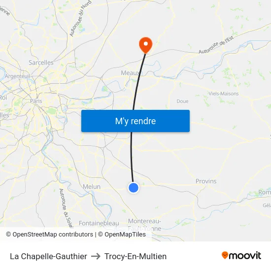 La Chapelle-Gauthier to Trocy-En-Multien map