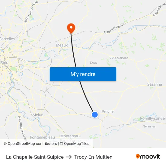 La Chapelle-Saint-Sulpice to Trocy-En-Multien map
