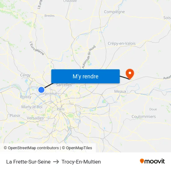 La Frette-Sur-Seine to Trocy-En-Multien map