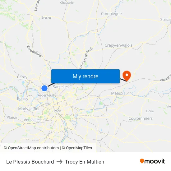Le Plessis-Bouchard to Trocy-En-Multien map