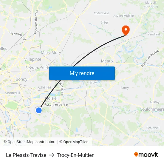 Le Plessis-Trevise to Trocy-En-Multien map