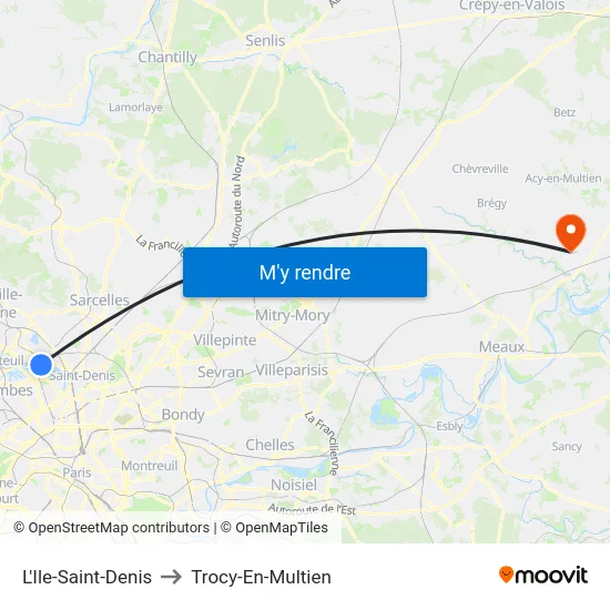 L'Ile-Saint-Denis to Trocy-En-Multien map