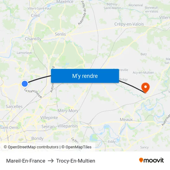 Mareil-En-France to Trocy-En-Multien map