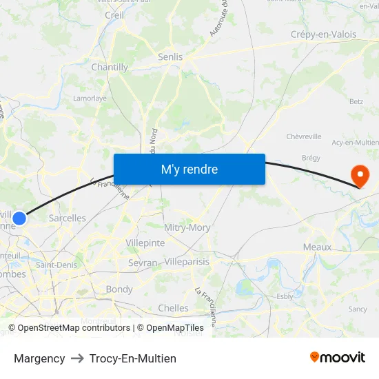 Margency to Trocy-En-Multien map