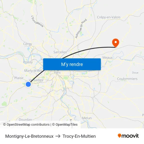 Montigny-Le-Bretonneux to Trocy-En-Multien map