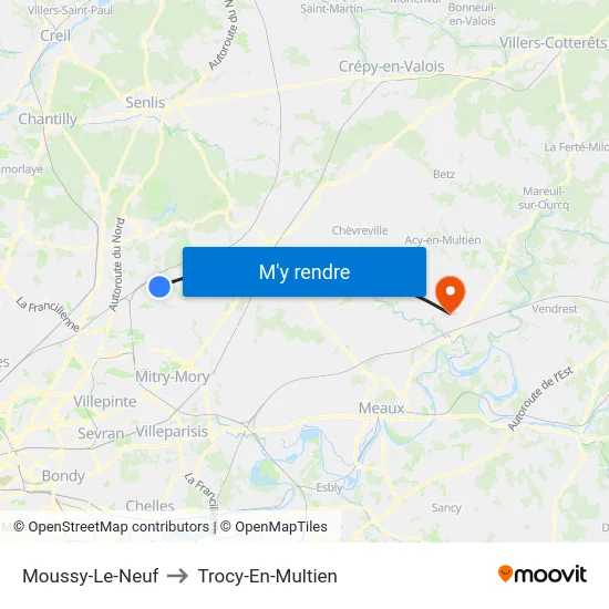 Moussy-Le-Neuf to Trocy-En-Multien map