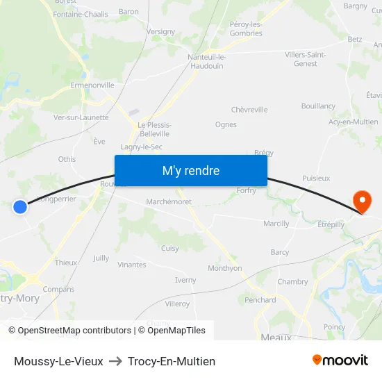Moussy-Le-Vieux to Trocy-En-Multien map