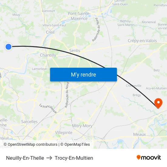 Neuilly-En-Thelle to Trocy-En-Multien map