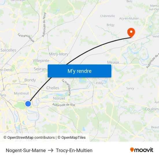 Nogent-Sur-Marne to Trocy-En-Multien map