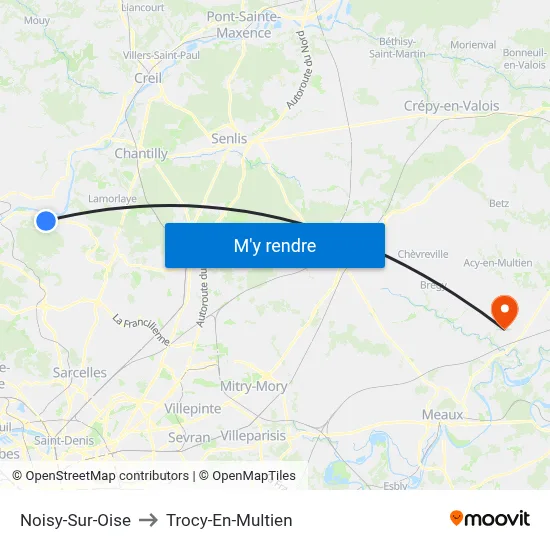 Noisy-Sur-Oise to Trocy-En-Multien map