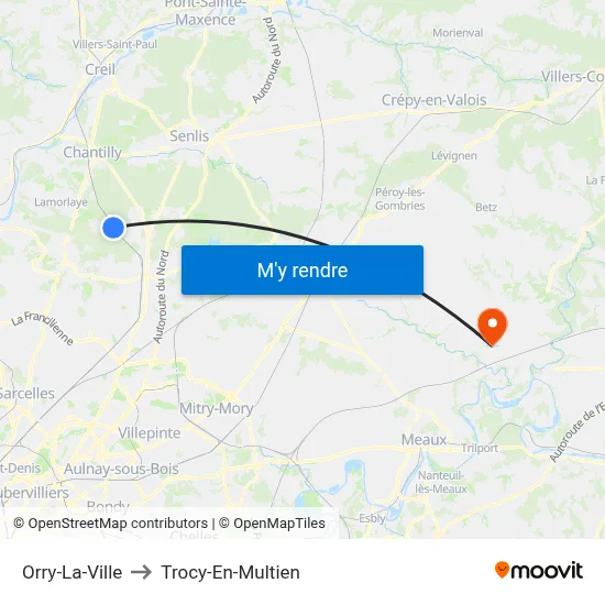 Orry-La-Ville to Trocy-En-Multien map
