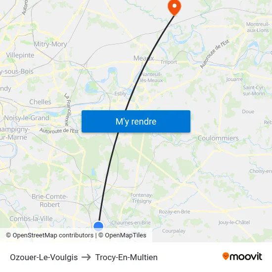 Ozouer-Le-Voulgis to Trocy-En-Multien map
