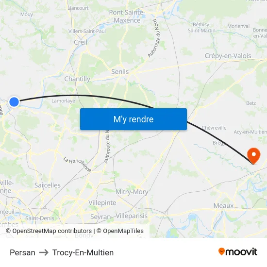 Persan to Trocy-En-Multien map