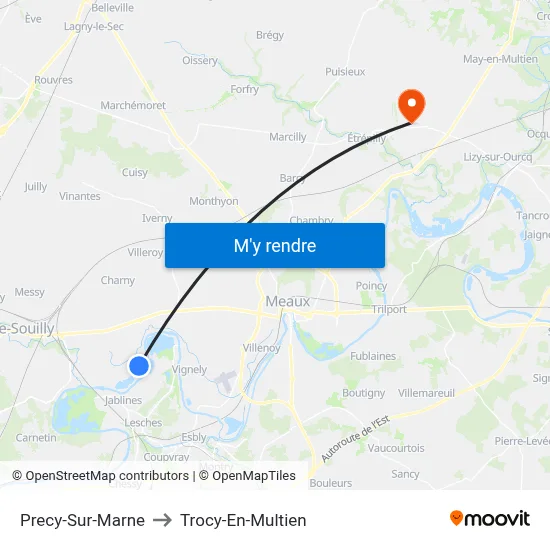 Precy-Sur-Marne to Trocy-En-Multien map
