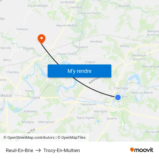 Reuil-En-Brie to Trocy-En-Multien map