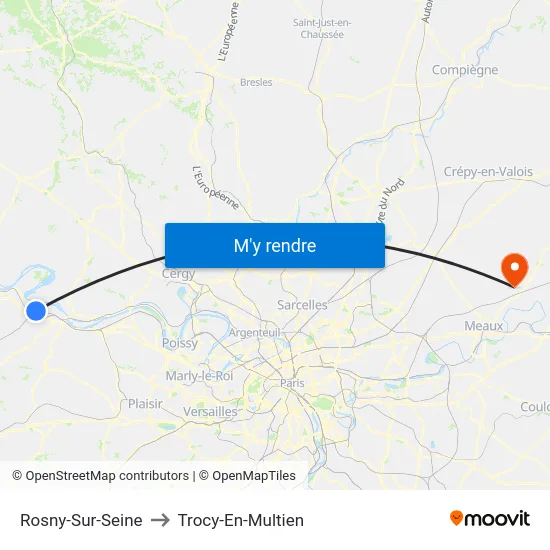 Rosny-Sur-Seine to Trocy-En-Multien map