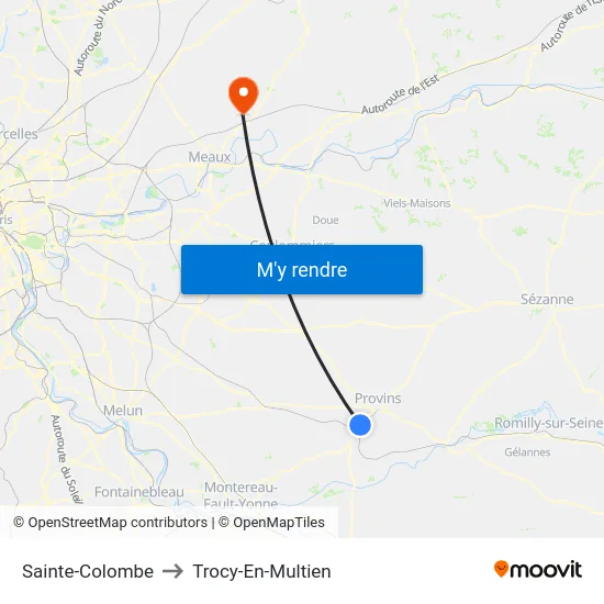 Sainte-Colombe to Trocy-En-Multien map