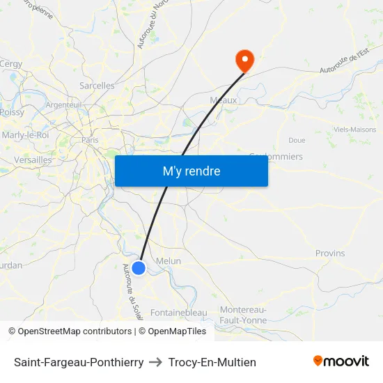 Saint-Fargeau-Ponthierry to Trocy-En-Multien map
