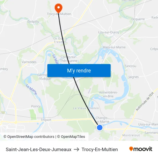 Saint-Jean-Les-Deux-Jumeaux to Trocy-En-Multien map